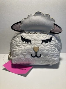 Betsy Johnson Lamb Sheep Kitsch Cosmo Cosmetic Bag Purse Clutch Quilted NWT - Picture 1 of 5