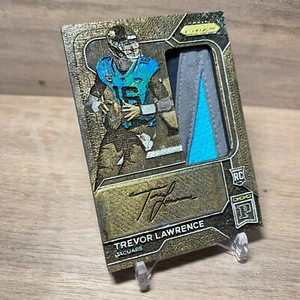 1/1 Trevor Lawrence RPA - HAND-PAINTED WOOD CUSTOM ART CARD w/ Embedded Jersey