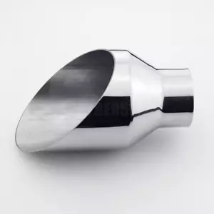 Single Wall Angle Cut 4 inch Exhaust Tip Polished 304 Stainless Steel 2.25 inlet - Picture 1 of 6