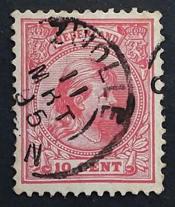 1895 Netherlands 10c scarlet Queen Wilhelmina stamp Zwolle cds - Bild 1 von 2