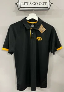 Rivalry Threads 91 Polo Uomo Atletica Iowa Occhio di Falco, Nera Taglia Small 34/36 - Foto 1 di 12