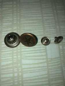  17 mm No-Sew Brass Jeans Tack Buttons Pair (2 Ct) Loose Packing New  - Picture 1 of 3