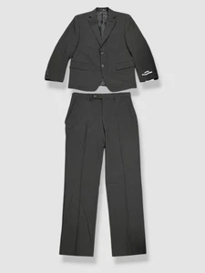 Perry Ellis Men's Black Solid Modern Fit 2-PC Jacket Pants Suit Size 40R 33W 32L - Picture 1 of 6