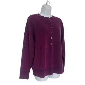 Athleta Balance Henley Sweatshirt OVERSIZED Small Exotic Fuschia Knöpfe Plüsch. - Bild 1 von 7