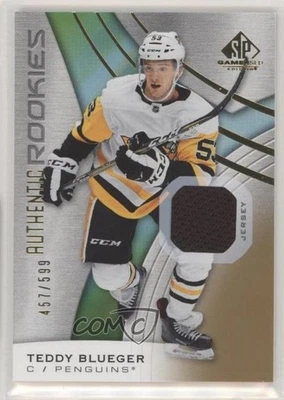 2019 SP Game Used Authentic Rookies Gold Jersey Relics Teddy Blueger Rookie RC - Image 1 of 2
