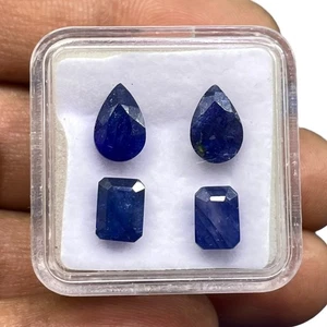 4 Stck. Natürlicher Reicher Blauer Saphir 7-9 mm Mix Schliff Lose Edelsteine Lot 6,95 Kt - Bild 1 von 8