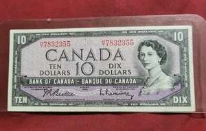 1954 MODIFIED BEATTIE RASMINSKY $10.00 BILL -PAPER-MONEY - Picture 1 of 6
