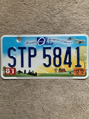 2012 Огайо номерной знак - STP 5841 - изящный натуральный! - Изображение 1 из 2
