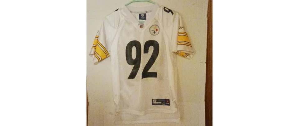 匹兹堡钢人队球衣青少年中号白色橄榄球哈里森92 NFL — 第 1/4 张图片