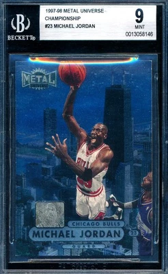 MICHAEL JORDAN 1997-98 FLEER METAL CHAMPIONSHIP BGS 9 MINT CARD #23! - Image 1 of 2