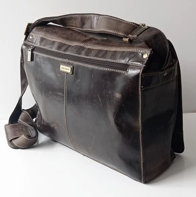 🔥 Visconti Real Leather Large Mens Cross Body Bag Dark Brown 35/30/10 Cm - Image 1 of 4