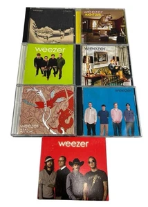 Lot 7 Weezer CD Albums Maladroit Raditude Make Believe Pinkerton Red Green Blue - Picture 1 of 5