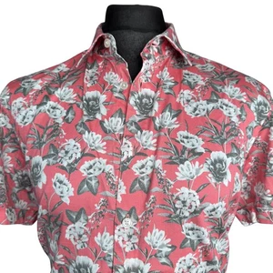 TED BAKER Shirt Mens Size 4 Fits MEDIUM (40") Short Sleeve Floral Print - Picture 1 of 12