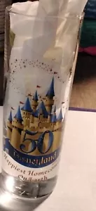 DISNEYLAND 50th ANNIVERSARY TALL SHOT GLASS - FREE SHIP! - Picture 1 of 5