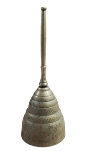 Vintage Oriental Asian Style 5.5" Engraved Brass Dinner Hand Bell - Picture 1 of 6