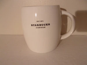 Starbucks 2008 White Barrel 14oz. Coffee Mug Est. 1971 #2 - Picture 1 of 8