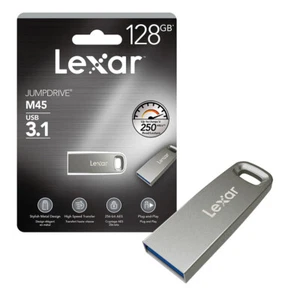 Lexar JumpDrive USB 3.1 M45 Flash Memory Drive Silver 128GB - Picture 1 of 5