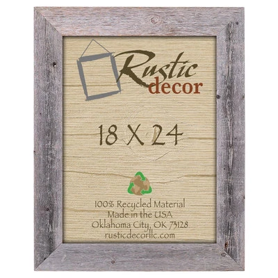 18x24 - 3.5" Extra Wide Reclaimed Rustic Barn Wood Wall Frame - Image 1 of 3
