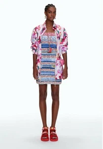 CHANEL pink & multicolor silk 2021 21P PRINTED PARKA Jacket SIZE 36 - Bild 1 von 14