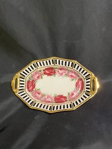 Rose gold Schumann Bavaria Arzberg Germany Golden Crown E&R dish 7" celery candy - Picture 1 of 8