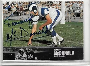 TOMMY McDONALD 1997 UPPER DECK NFL LEGENDS BUYBACK CERTIFIED AUTOGRAPH ISSUE - Picture 1 of 2