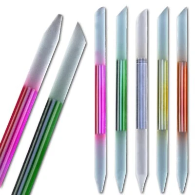 2Pcs Glass Nail Files Cuticle Pusher Manicure Stick Gradient Pedicure Nail Care - Image 1 of 4