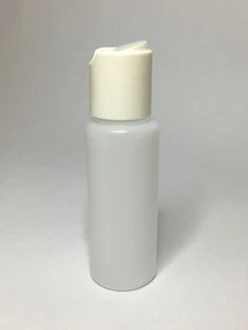60ml HDPE Plastic Opaque Cylindrical Bottles + White Disc Top Cap ANY AMOUNT - Picture 1 of 3