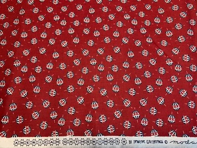 Moda FABRICS Civil War Repro AMERICAN GATHERINGS Red Primitive Gatherings FQ - Image 1 of 2