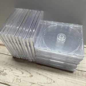 20x Single CD Jewel Cases 10.4mm Clear Tray Used Empty Replacement Covers Lot - Afbeelding 1 van 9