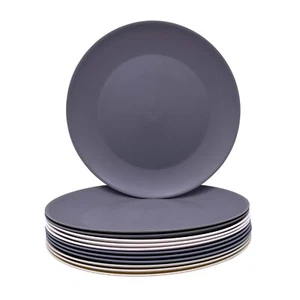 Plastic Dinner Plates Reusable Unbreakable Salad Plates Set Of 12 Bpa Free Micro - Picture 1 of 7