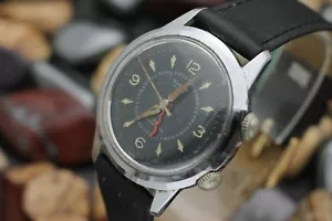 Vintage CLINTON Alarm 17 Jewel Hand Wind Men's Dress Watch - Picture 1 of 5