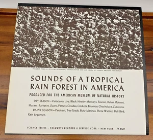 Vtg 1960 Sounds Of a Tropical Rain Forest in America Vinyl LP Folkways Records - Picture 1 of 12