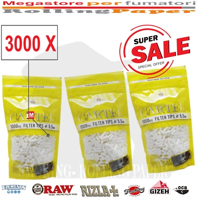Filtri Cartel Ultra Slim 5.5mm – 3000 Filtri per Sigarette Rollare – Originali - Image 1 of 2