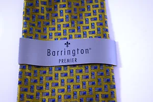 Corbata para hombre Barrington azul negra seda dorada - Imagen 1 de 6