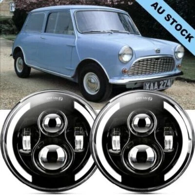 Fit for Austin Mini Cooper Classic Pair 7" LED Headlight DRL Turn Signals Lamp - image 1 of 4