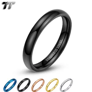 TT 3mm Plain Stainless Steel Wedding Band Ring Choose Size Colour (R118) - Picture 1 of 6