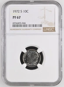 1972 S Proof Roosevelt dime by NGC PF 67 - Picture 1 of 2