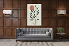Abstract Botanical Art Sun and Leaves Canvas Print, Home Decor