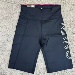 Calvin Klein Shorts Women’s XS Performance High Waist 9” Bike Phone Pocket NWT - Picture 1 of 8