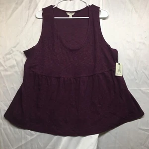terra & sky Womens Knit Peplum Tank Top Purple Size 1X(16W-18W) - Picture 1 of 10
