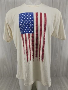 Grunt Style Men's T-Shirt XL Cream Ivory American Flag - Picture 1 of 11