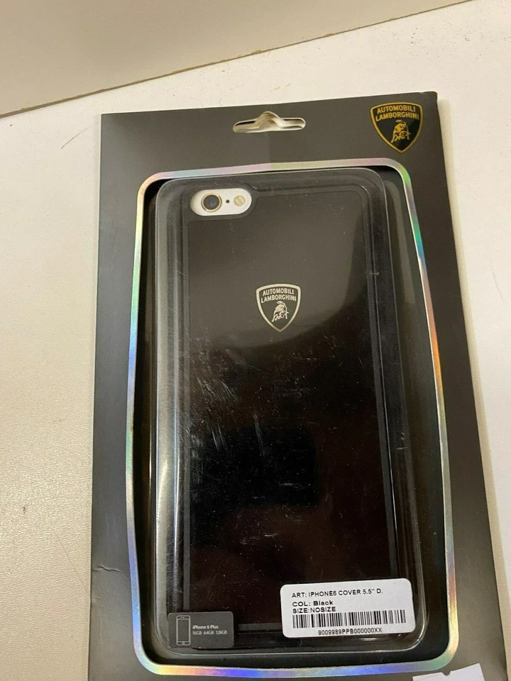 Custodia cellulare Lamborghini iPhone 6 Plus cover rigida nera phone cover - Immagine 1 di 1