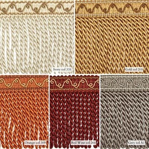 5 Farben klassische Edelmetall Fransenborte | 10 cm - 3,93 Zoll Breite - Bild 1 von 6