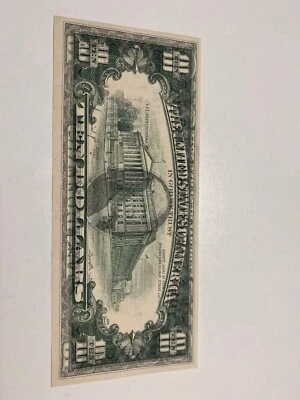 1977 $10 Banknote Full Front print To Back！Overprint Error ，UNC Super Rare！ - Image 1 of 2