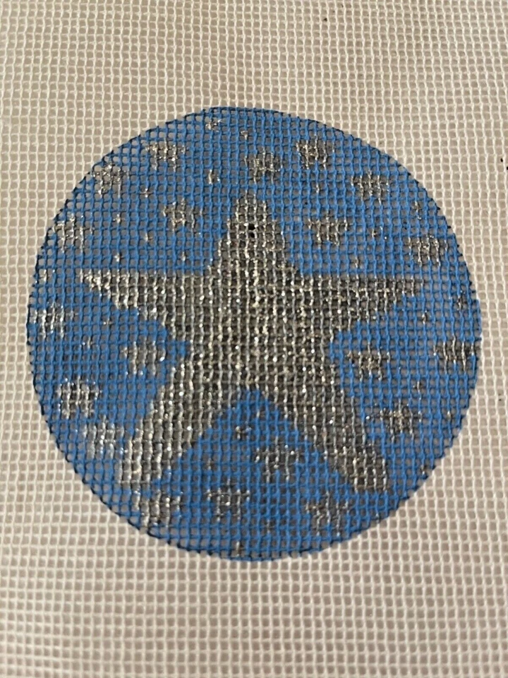 Lona punta de aguja pintada a mano adorno corazón plateado brillante JWPO #008,13mesh Foto 1 de 1