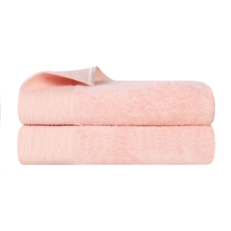 Conjunto de 2 lençóis de banho Rayon da Bamboo Blend ecológicos fofos modernos sólidos - Imagem 1 de 3