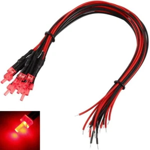 Torre LED 2mm rosso diffuso con cavo per LED 12-19V cablati 10 pezzi S598 - Foto 1 di 3