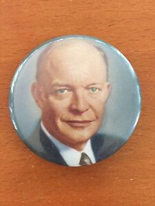 President DWIGHT IKE EISENHOWER Color Portrait Pin Button 1952-1956 Campaign