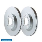 Pair of Vented Front Brake Discs for Citroen, Dodge, Jeep, Mitsubishi, Peugeot