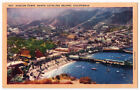 Santa Catalina Island Avalon Town CA Aerial View Vintage Linen Postcard #938